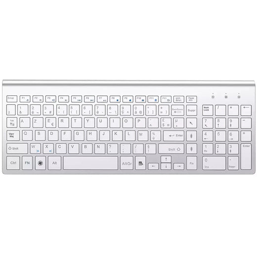 Conjunto de Teclado Sem Fio Francês, Layout AZERTY, Ultra Fino, 2.4G, Silencioso, Chave de Tesoura Compacta, Mac, Windows, PC, Laptop, TV Box
