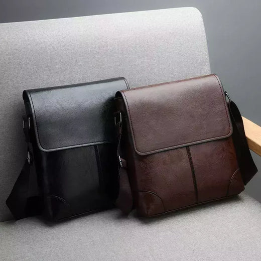 Bolsa crossbody impermeável para homens, cor sólida, grande capacidade, pasta portátil, armazenamento de couro PU, sacos de ombro, meninos