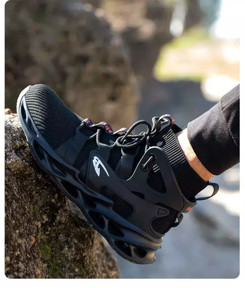 Tênis masculinos leves à prova de punção, sapatos de aço, botas indestrutíveis