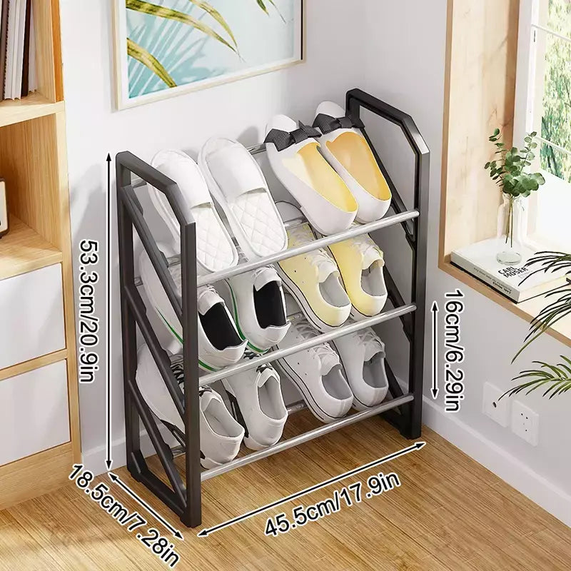 Criativo Home Shoe Cabinet, 3 Camada De Armazenamento Rack, Montagem Porta Do Quarto, Caixa De Sapato, Classificação E Armazenamento Rack, Produtos Domésticos