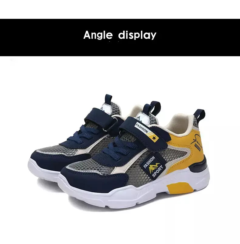 Única rede crianças sapatos meninos tênis verão respirável superfície antiderrapante meninas tênis casuais esportes correndo sapatos ao ar livre