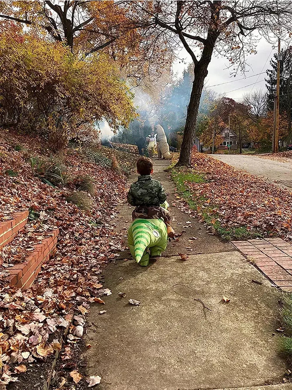Traje de dinossauro inflável para adultos e crianças, Velociraptor, Festa de Carnaval de Halloween, Desenhos Animados Divertidos, Role Playing
