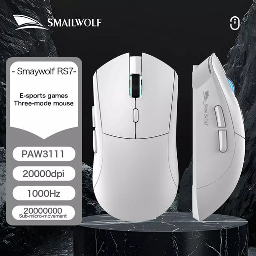 SMAILWOLF RS7 Bluetooth mouse para jogos sem fio PAW3311 driver de definição macro mouse desktop laptop computador