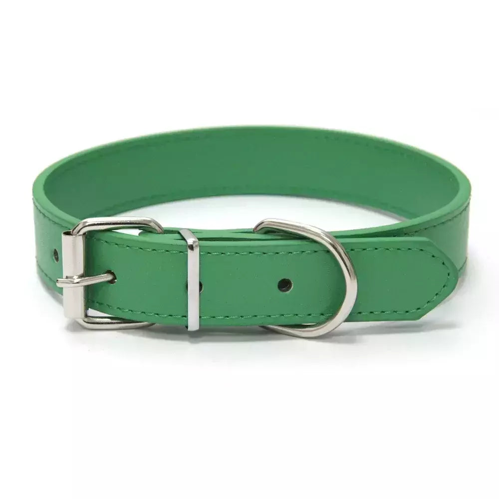 Coleira de couro para cachorro, cor sólida, ajustável, gato, filhote de cachorro, alça de pescoço, adequada para cães médios e pequenos, suprimentos para animais de estimação
