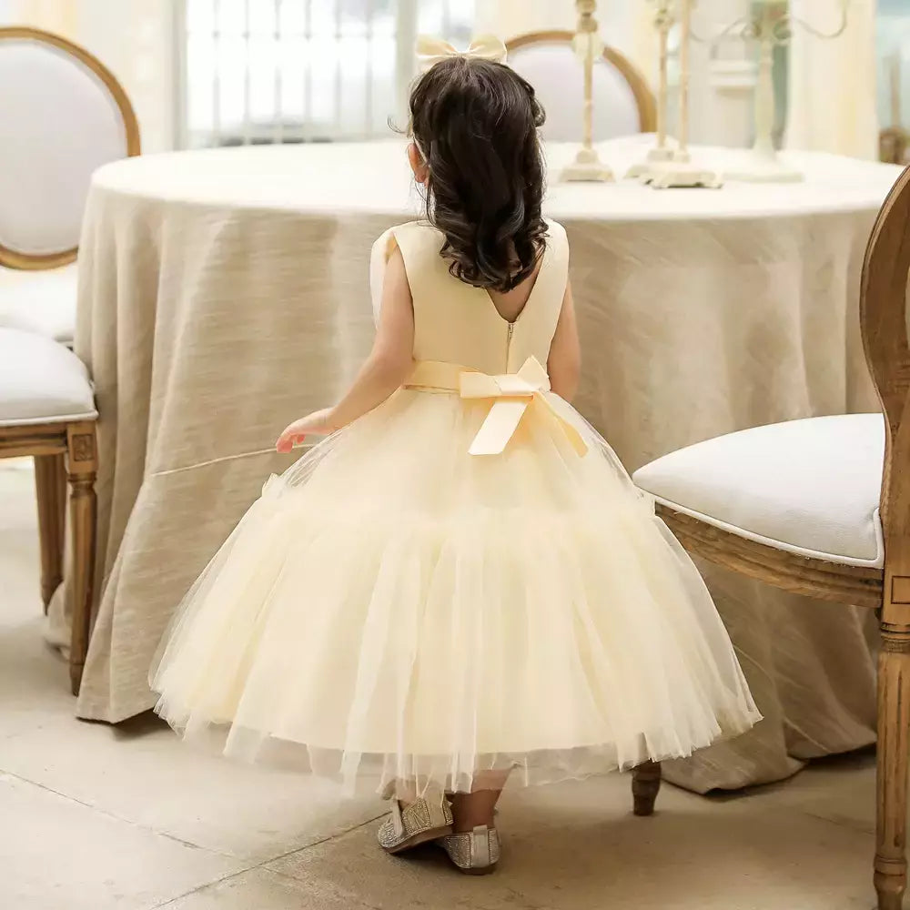 Elegante vestido de tule para meninas, bebê infantil, 1st Birthday, Vestidos de batismo, Kids Wedding Party, Toddler Clothes, Verão