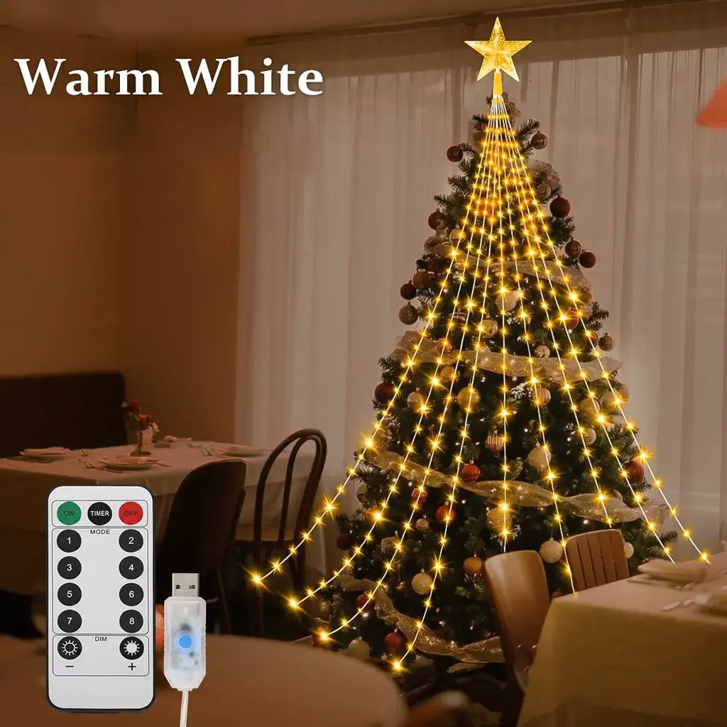 Led ao ar livre decorações da árvore de natal luzes usb 2/3m à prova dwaterproof água luzes da corda de fadas 8 modos quintal interior iluminação festa casamento