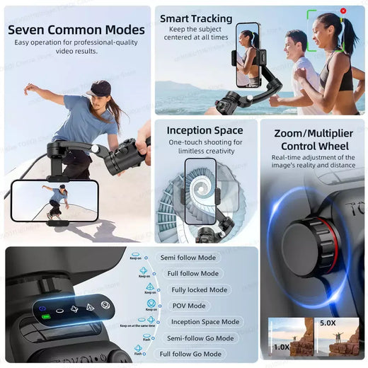 M02 novo estabilizador gimbal portátil de 3 eixos para smartphone com controle remoto sem fio para iphone android telefone rastreamento facial tiktok vlog