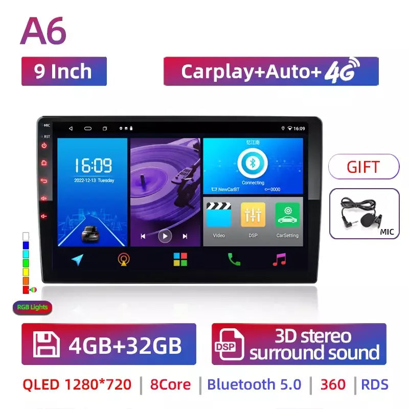 Android 13 2 din rádio do carro carpla auto 7 9 10 13.1 Polegada universal wifi gps áudio reprodutor multimídia para nissan toyota kia honda