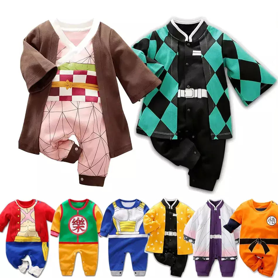 0-18 meses anime macacão de bebê recém-nascido cosplay traje infantil akatsuki nezuko tanjirou roupas de algodão meninos meninas crianças outfit