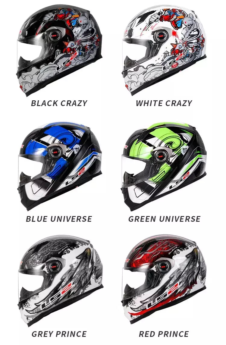Ls2 rosto cheio capacete da motocicleta das mulheres dos homens capacete de motocross de alta resistência abs escudo 3c aprovado acessórios da motocicleta ff358