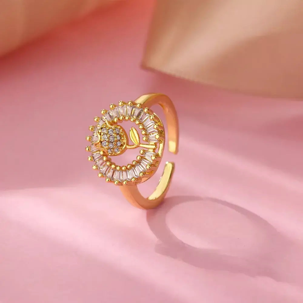 Anéis geométricos de zircônia de aço inoxidável para mulheres luxo mau olhado cor dourada ajustável na moda casamento estética jewerly presente
