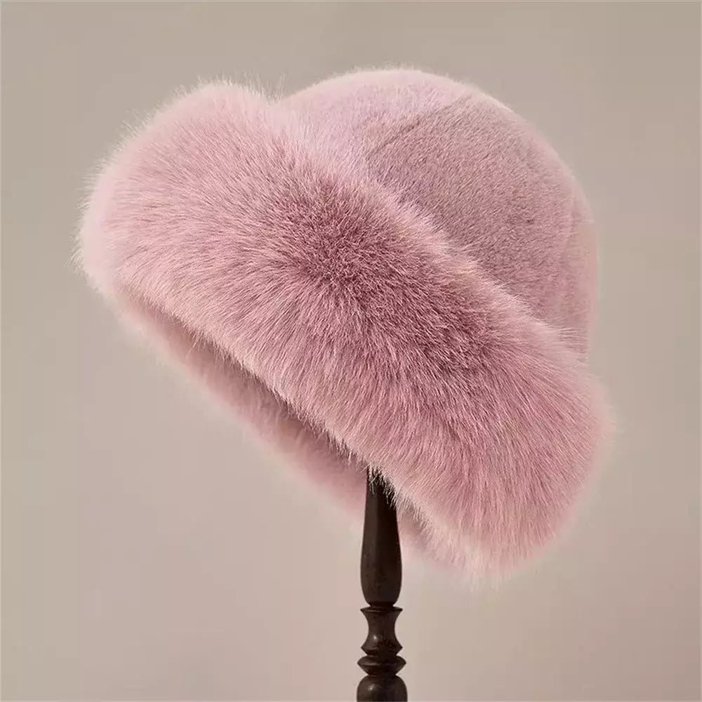 Chapéu de pele de vison feminino, grosso e quente chapéu de pescador, boné mongol, moda feminina coreana, novo, inverno