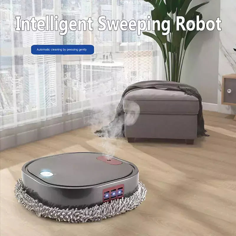 Robô de esfregão inteligente recarregável, 3 em 1, Varredura molhada seca, Aspirador Mop, Spray Cleaner, Casa