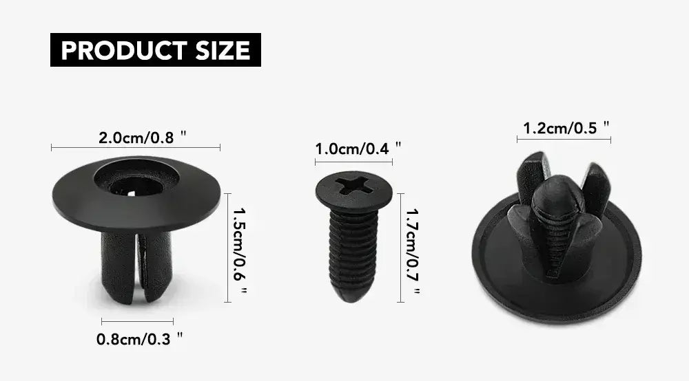 300/50 pçs 8mm fixadores de plástico parafusos universal pára-choques do carro rebites pretos fixador do carro push pin clipes acessórios automóveis