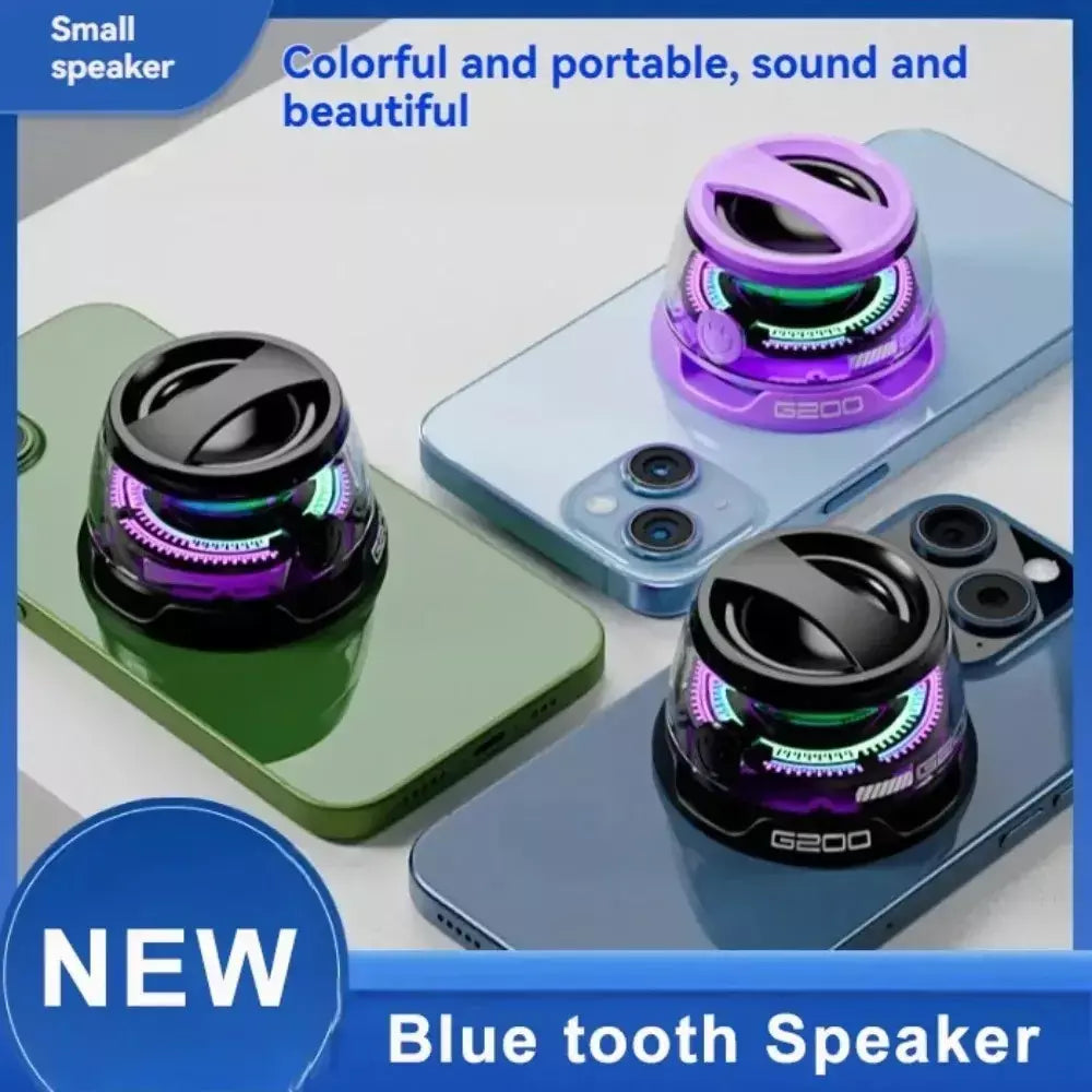 1 pçs portátil bluetooth alto-falante g200 rgb iluminação alto-falante magnético bt5.3 mini caixa de som 7 horas reprodução suporte do telefone