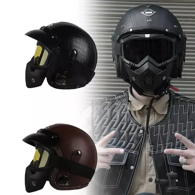 Dot rosto aberto casco moto acessórios da motocicleta dos homens capacetes de moto certificado retro capacete da motocicleta óculos gratuitos