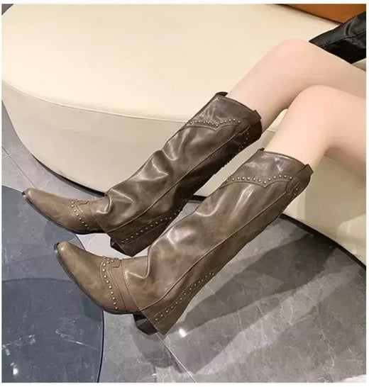 Botas altas de coxa para mulheres, botas longas de cavaleiro feminino, sapato grosso, zíperes traseiros, moda para meninas, inverno