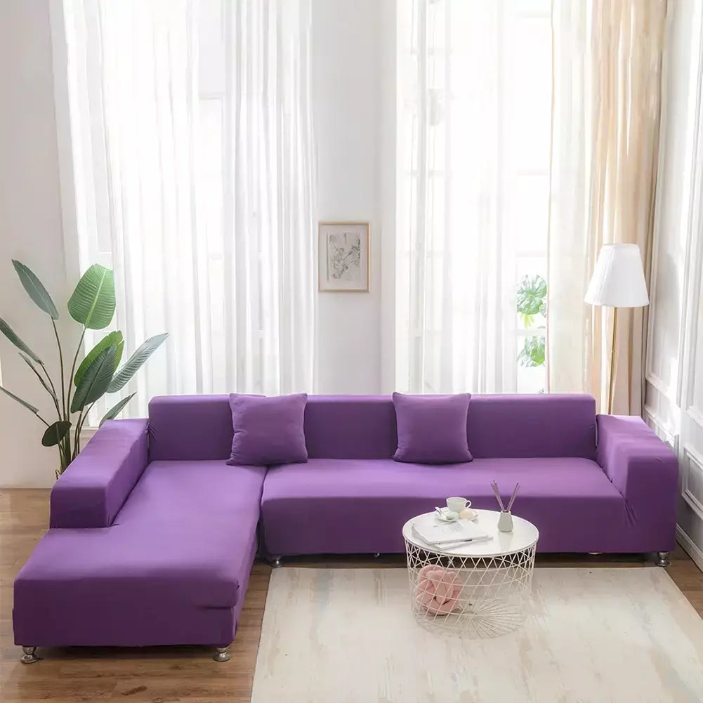 Capas de Sofá Elásticas Monocromáticas para Sala, Espessamento Slipcovers de Canto Seccional, Capa de Sofá, Forma L, Precisa comprar 2Pcs Cover