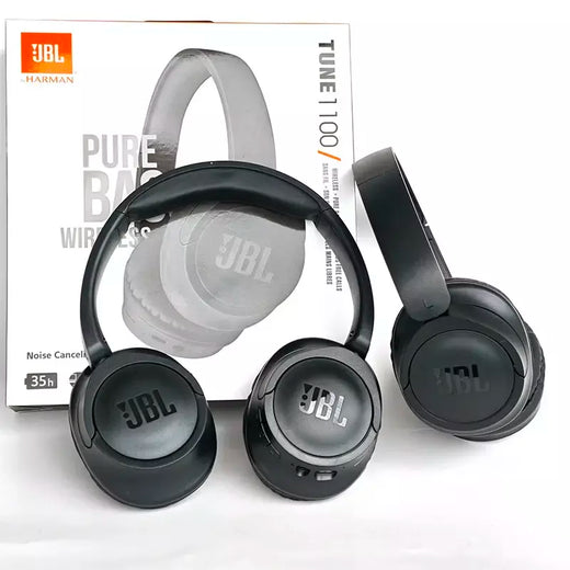 Novo jbl tune 1100 fones de ouvido sem fio bluetooth sobre a orelha alta fidelidade estéreo dobrável leve com carregamento rápido