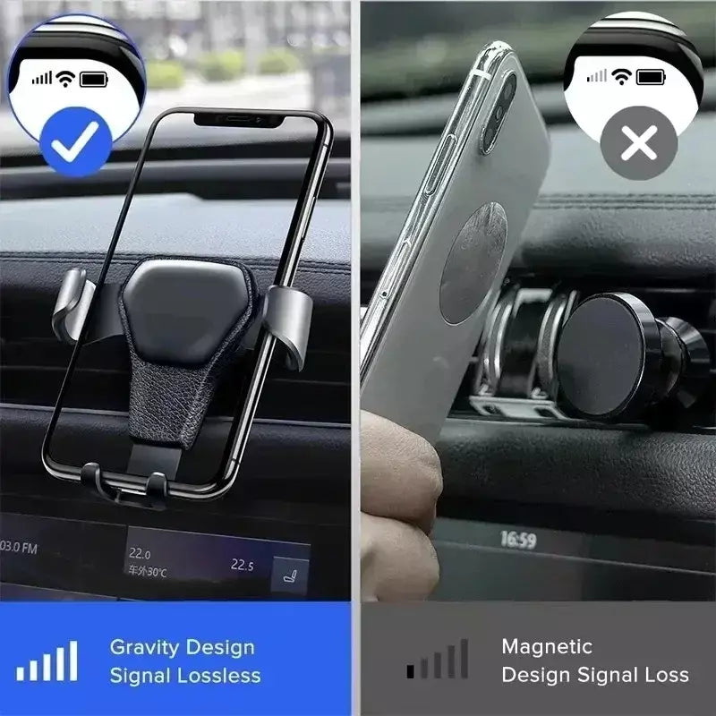 Suporte de telefone para carro por gravidade, clipe de ventilação de ar, suporte para celular móvel, smartphone, gps, suporte para carro para iphone, samsung, xiaomi