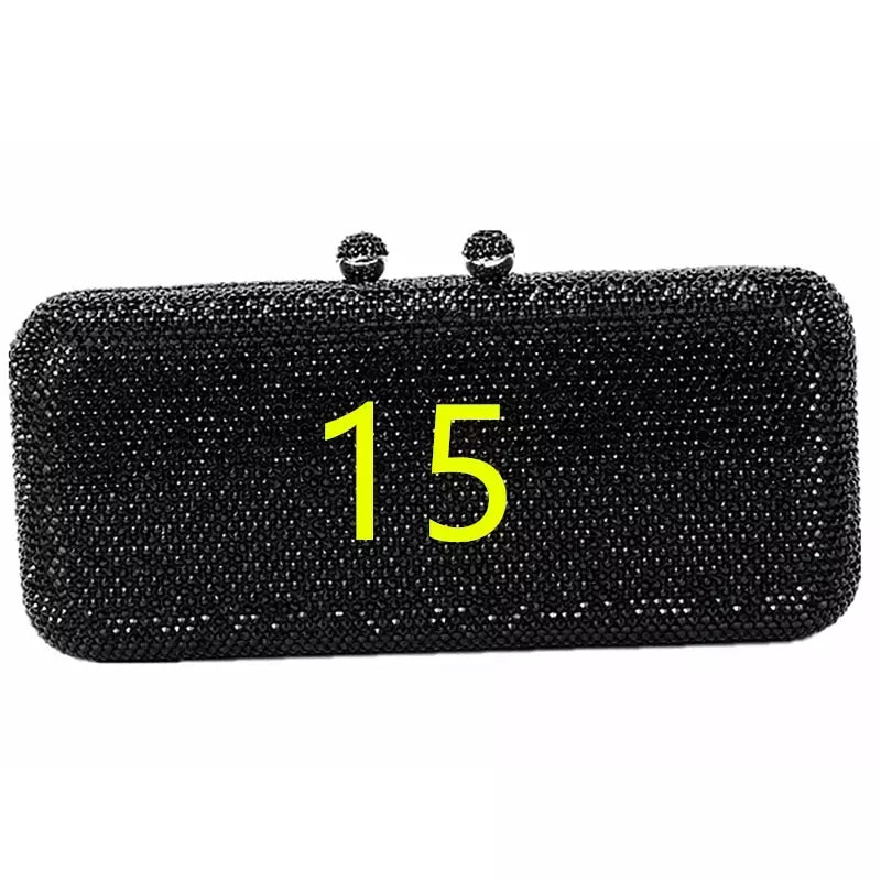 Rhinestone Clutch Bag para Mulheres, Evening Bag, Dinner Bag, Diamante, Pedra, Cristal, Festa de Casamento, Presente de Natal, Luxo mais recente