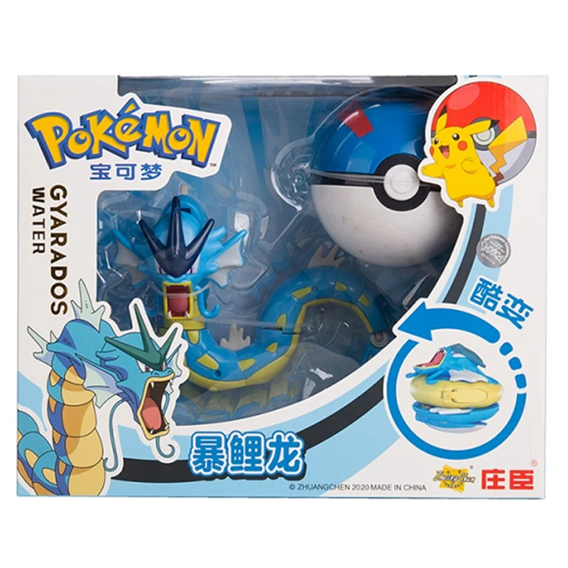 Sobre pokemon anime figura charizard pikachu gyados bolso monstro figura pokeball ação deformação brinquedo modelo crianças presente