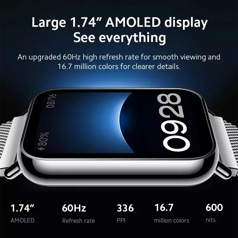 Versão global xiaomi mi band 8 pro pulseira inteligente 5atm à prova dwaterproof água 150 modos esportivos 1.74 "tela amoled gps oxigênio no sangue