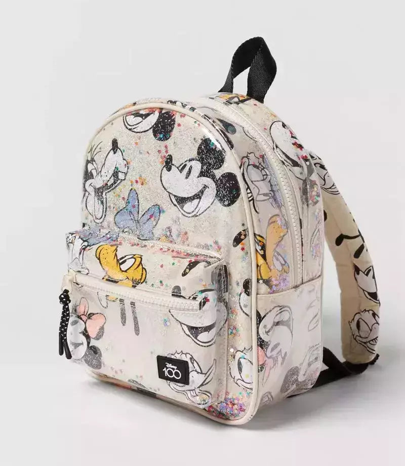 Disney-Meninas Mickey Mouse Print Mochila, Armazenamento De Viagem, Desenhos Animados, Bonito, Bebê, Mini, Moda