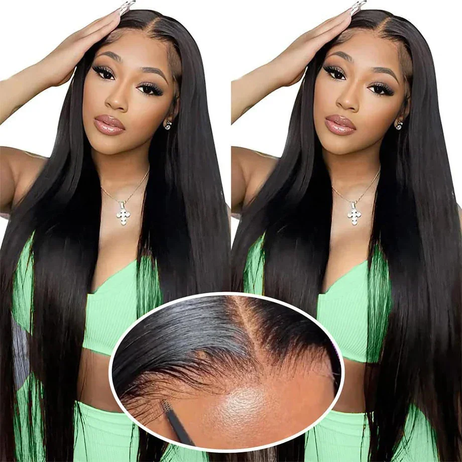 Osso em linha reta perucas sem cola cabelo humano pré arrancado usar para ir peruca dianteira do laço perucas de cabelo humano brasileiro para as mulheres pré corte laço
