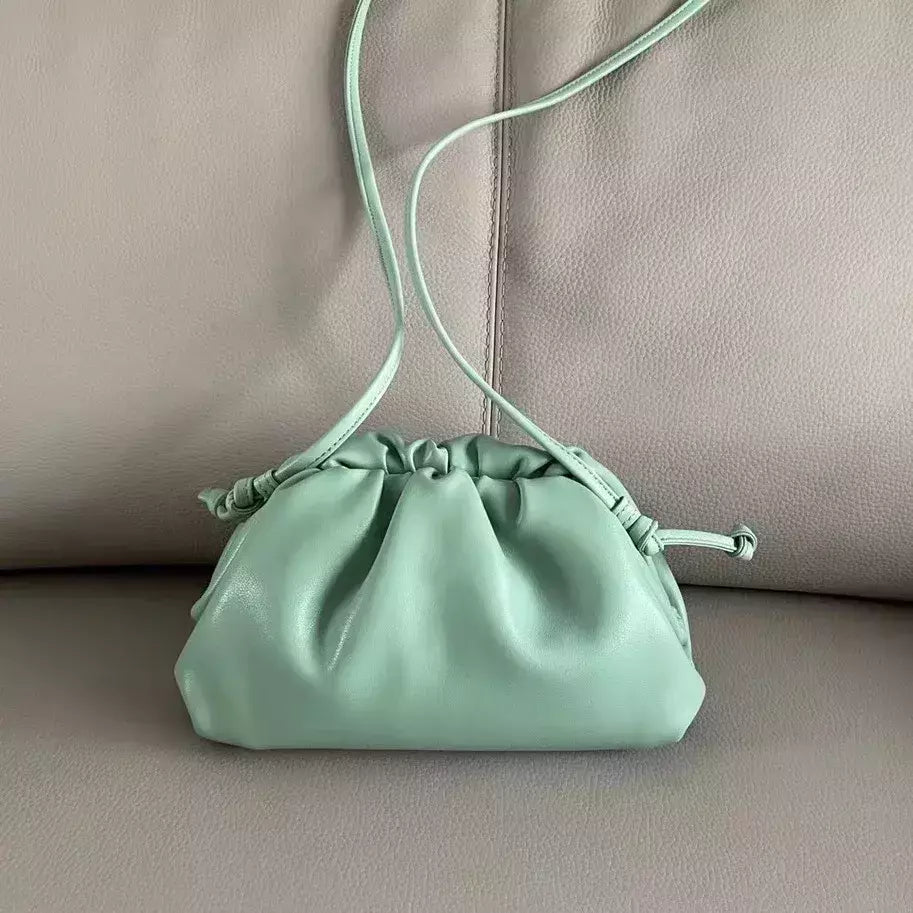 Saco de Nuvem de Couro Genuíno para Mulheres, Couro Macio, Ombro Crossbody Bags, Alta Qualidade, Embreagens Femininas Noite, Senhoras, 2023
