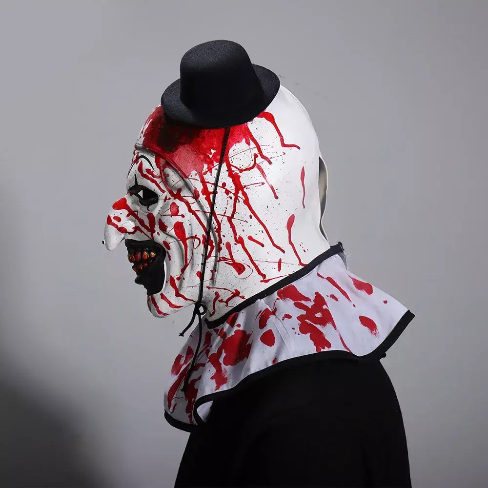 O palhaço Cosplay Máscara, Terror Sangrento Terrifier 3 Arte, Demônio Joker Assassino, Capacete de látex, Festa de Carnaval de Halloween