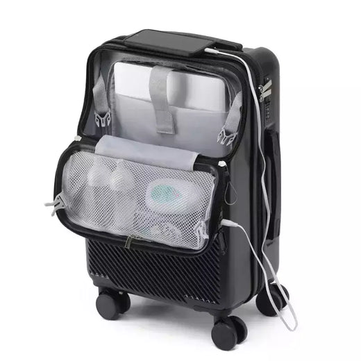 Bagagem de Trolley de Abertura Frontal com Senha, Mala de Viagem, Carry on Bagag