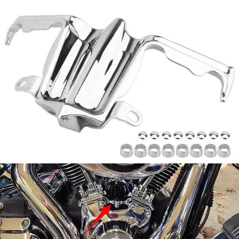 1 conjunto de bloco levantador de motocicleta cromado, capa de destaque para harley twin cam touring street glide road king softail fat bob