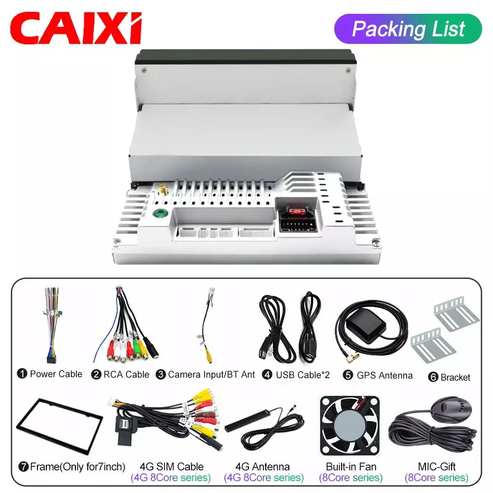 Caixi 7 ''9'' 10 ''8 núcleo android 1din multimídia carro carplay navegação universal gps 1 unidade central din rádio automático áudio estéreo dvd
