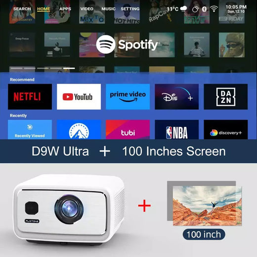 FlixTone D9W Ultra 3000 ANSI Full HD 1080P Projetor para filmes Android WiFi 6 Projetor de feixe de home theater para vídeo ao ar livre projetores no brasil