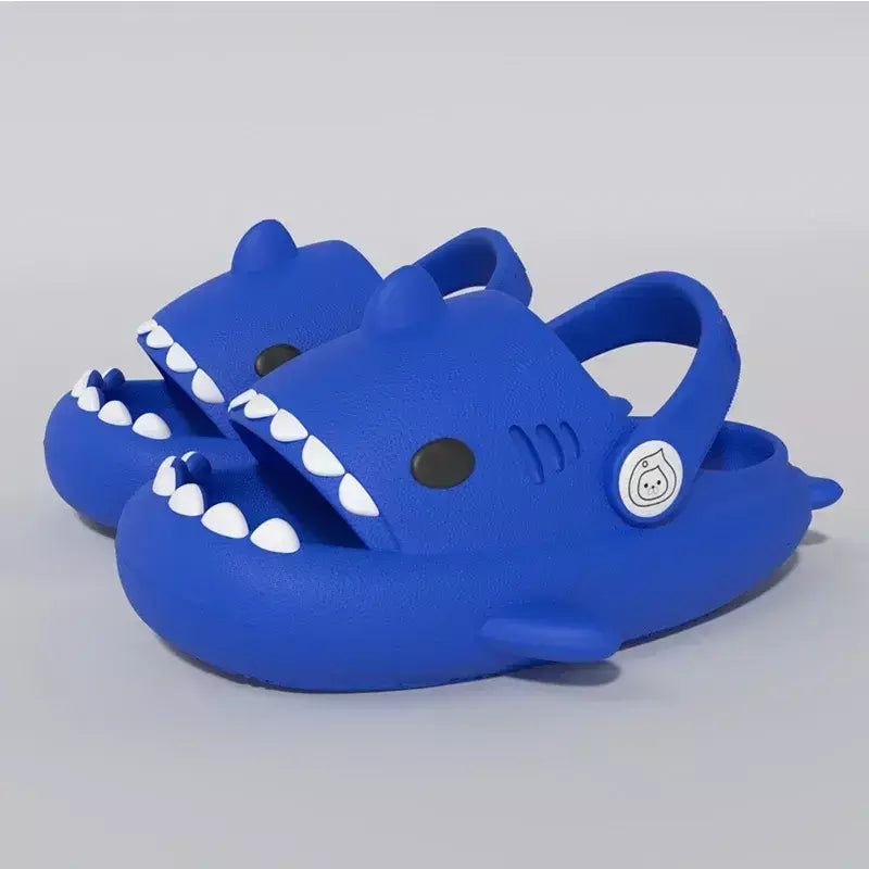 Tridimensional crianças tubarão buraco sapatos verão casa bebê antiderrapante sandálias plataforma bonito dos desenhos animados sola macia crianças slippe