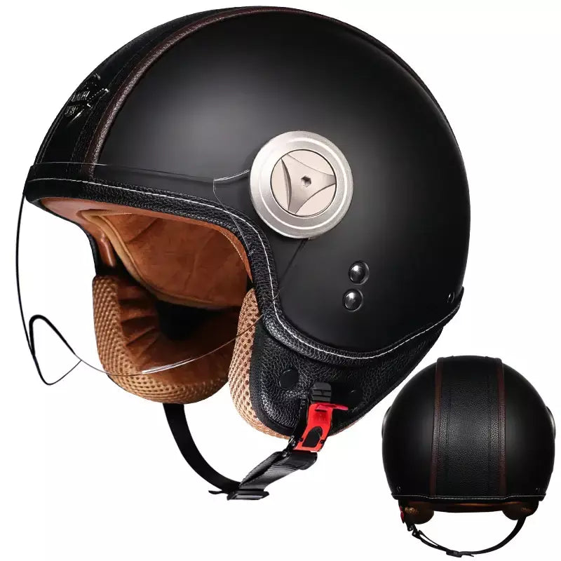 2025 capacete de motocicleta semi coberto de alta qualidade com envoltório de couro elegante e cascos para motos forro de camurça capacetes