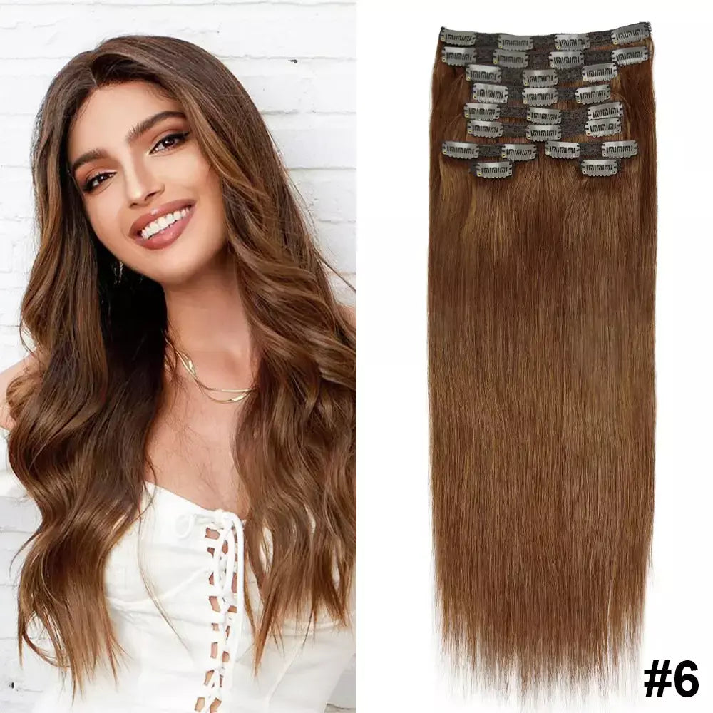 Doreen 160g 200g 240g série de volume máquina brasileira remy clipe reto em extensões de cabelo humano cabeça cheia 10 pçs 16 a 24 Polegada