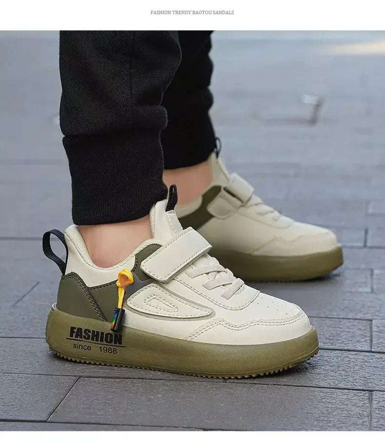 Meninos tenis tênis crianças sapatos moda de luxo couro crianças casual tênis plataforma sapatos esportivos para menino 4 a 12 anos