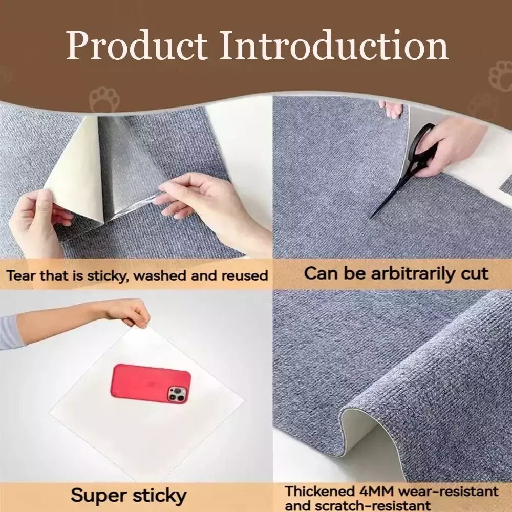 Anti gato risco sofá diy gatos placa de risco sofá proteção patas afiar aparável auto-adesivo tapete gatos placa de risco