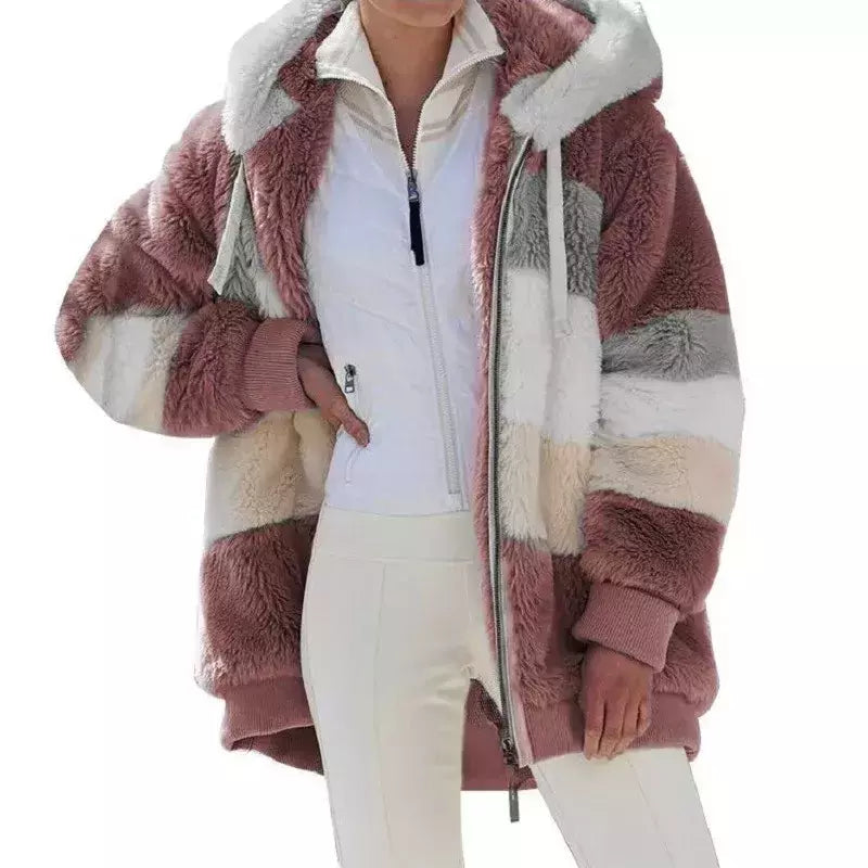 Casaco de capuz extragrande feminino com bolsos macios, streetwear quente, casaco solto, Lady Outerwear, outono, inverno, novo, 2023