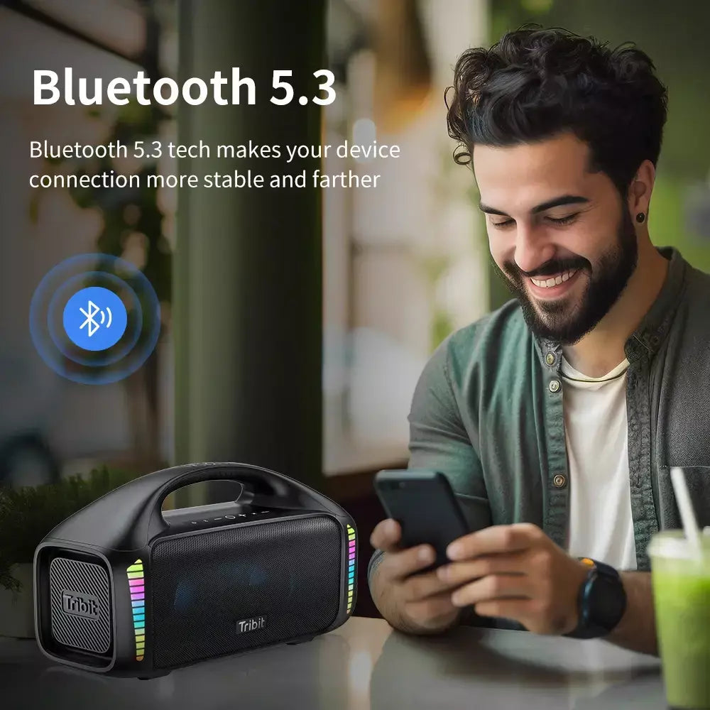 Tribit portátil bluetooth alto-falante 90w stormbox explosão ao ar livre sem fio alto-falante ipx7 à prova dwaterproof água festa acampamento alto-falante 30h playtime