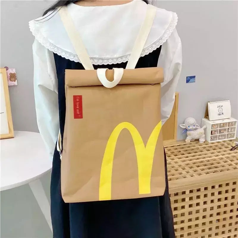 Mochila escolar Kfc com cordão, estilo kawai, personalizado, casual, presente de aniversário, para estudante, atacado