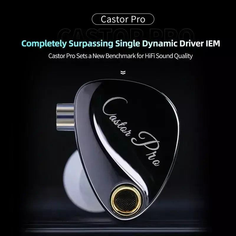 KZ Castor PRO Fone de ouvido intra-auricular HiFi Bass Dinâmico Fones de ouvido sintonizáveis de última geração Harman Target com fones de ouvido de graves aprimorados