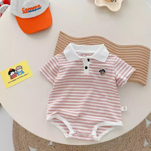 Macacão de Manga Curta Recém-nascido, Envoltório Triângulo, Bodysuit Peido, Macacão Turn Down, Roupas Infantis de Bebê, 0 a 18 Meses, Atacado, Verão
