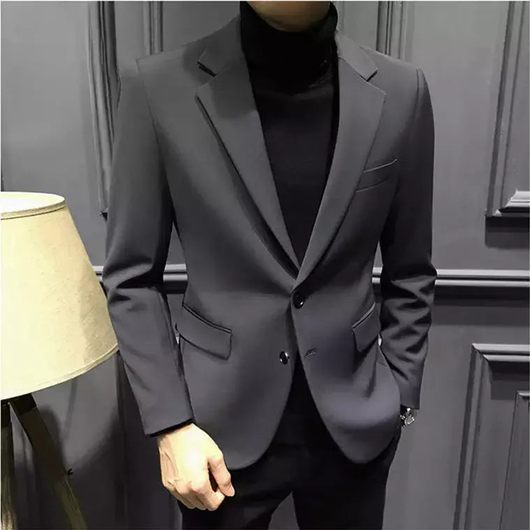 Blazer fino de negócios masculino, roupas estilo coreano, casaco casual, terno elegante, jaquetas marrons, de alta qualidade, 2024