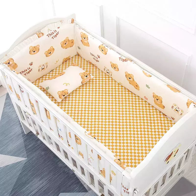 Universo Espaço Algodão cama do bebê Set, Crib Roupa de cama, Kids 'Bedroom Decor, Baby Girl and Boy's Crib, Bed Bumper, Bedsheet and Pillow, 6PCs