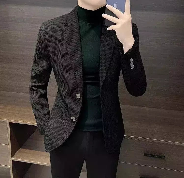 Blazer fino preto slim fit masculino, jaquetas masculinas, casaco de negócios, estilista de luxo, roupas de alta qualidade, novo, 2021