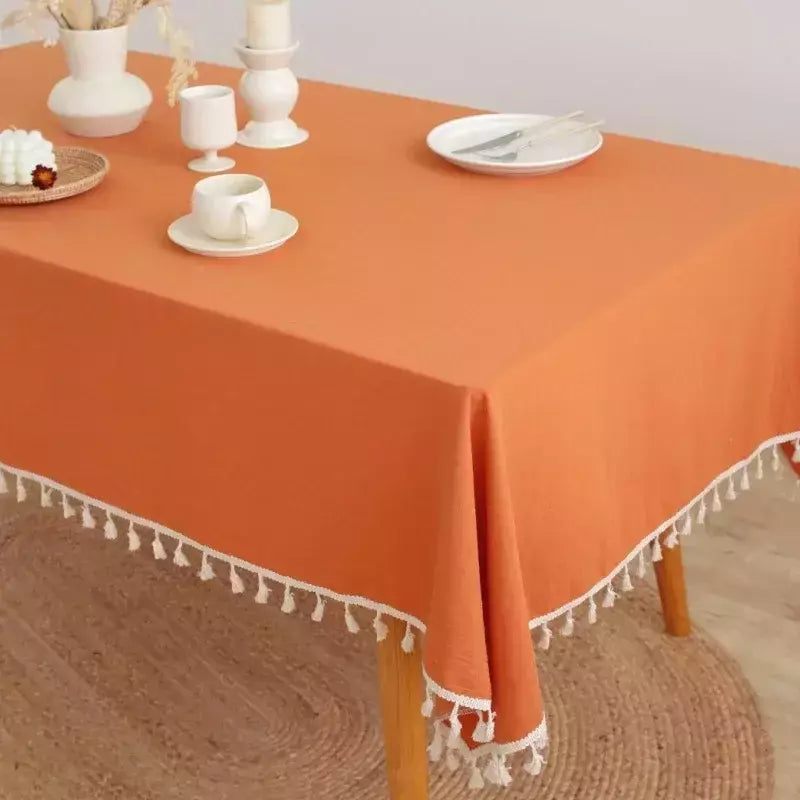 Toalha De Mesa De Mesa De Café De Algodão Retangular, Cobertura De Mesa Branca, Sala De Estar, Decoração De Casa, Pano, Casamento, Decoração De Natal