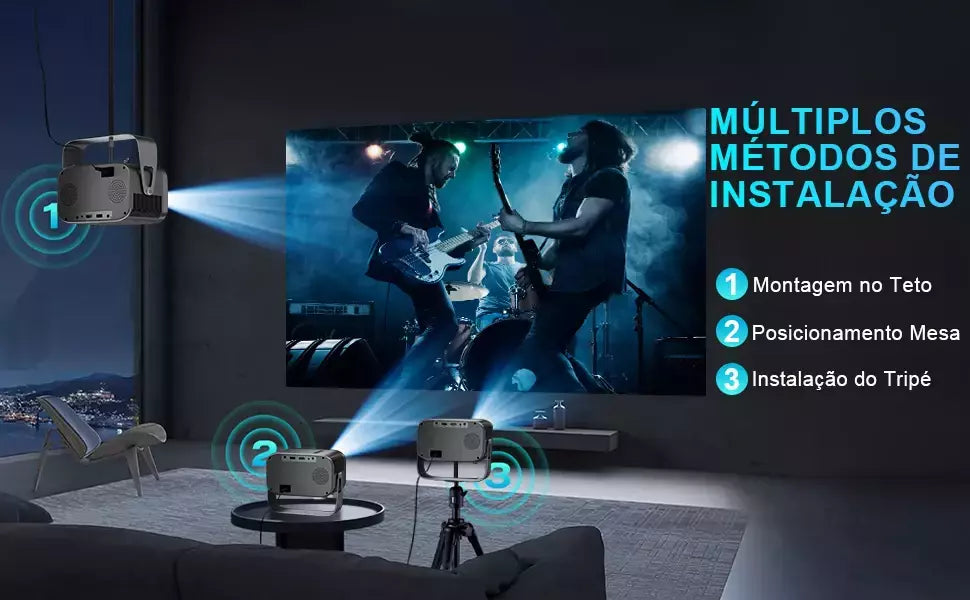 Salange-P28B Suporte 4K Projetor, Android 11, WiFi 6, BT5.0, Smart TV, 720P, Cinema, Filme ao ar livre, Foco Eletrônico, Excelente Som